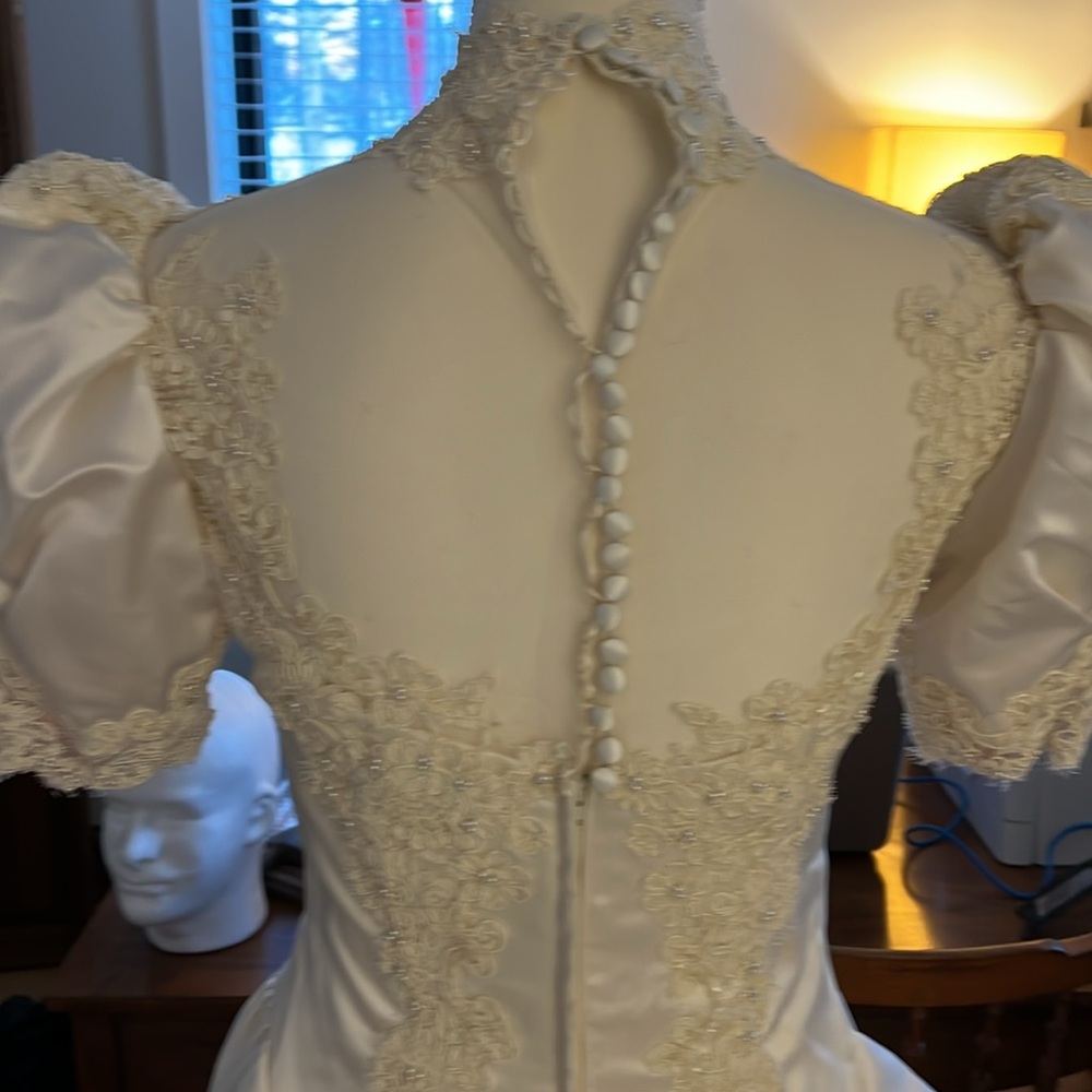 Elegant White Lace Wedding Dress - Picture 9 of 14